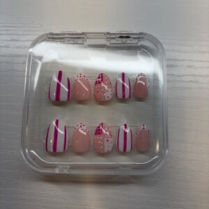 Pink and White Nail Art Set